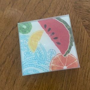4 new glass citrus design coasters.